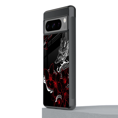 Fiery Petals stylish phone case for google pixel 8 pro | glossy glass and slim fit