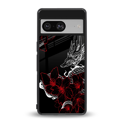 Fiery Petals back phone cover | glass case for google pixel 8