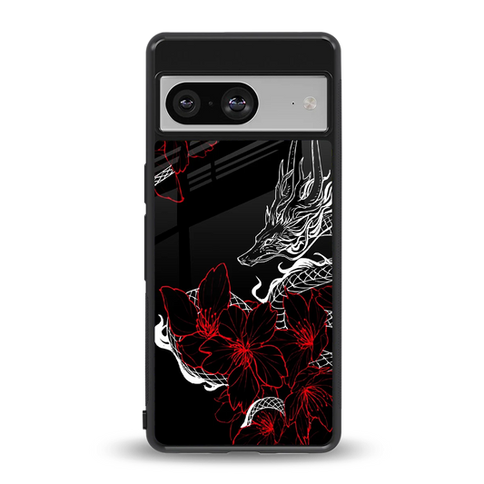 Fiery Petals back phone cover | glass case for google pixel 8