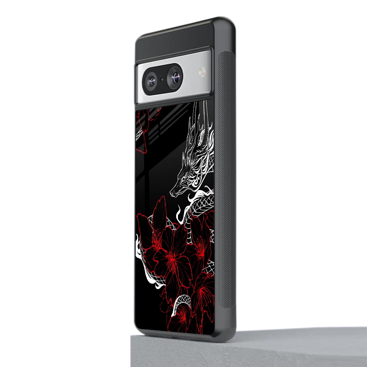 Fiery Petals stylish phone case for google pixel 8 | glossy glass and slim fit