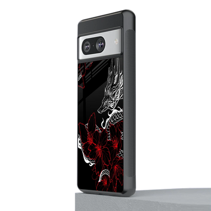 Fiery Petals stylish phone case for google pixel 8 | glossy glass and slim fit