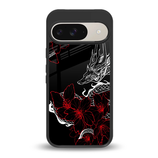 Fiery Petals back phone cover | glass case for google pixel 9