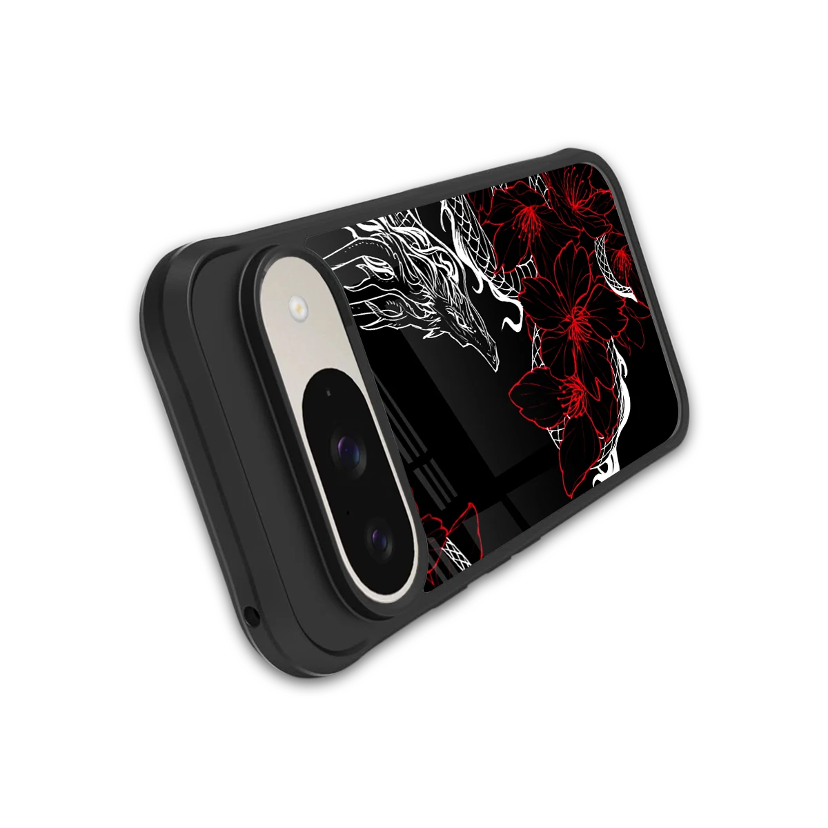 Fiery Petals stylish phone case for google pixel 9 | glossy glass and slim fit