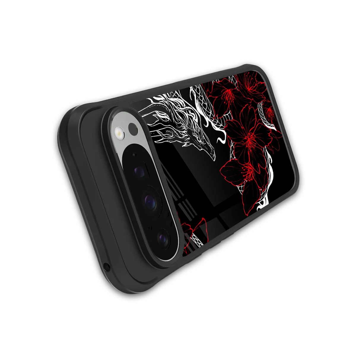 Fiery Petals stylish phone case for google pixel 9 pro xl | glossy glass and slim fit