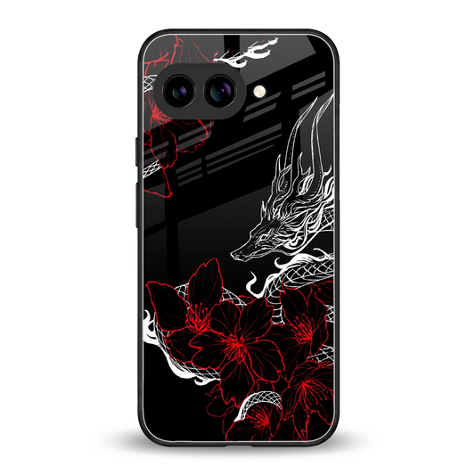Fiery Petals back phone cover | glass case for google pixel 9a