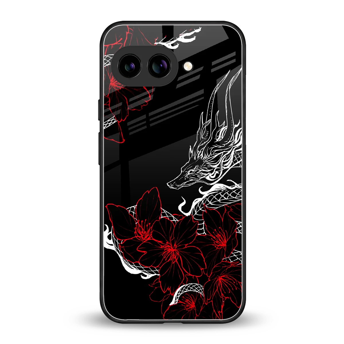 Fiery Petals back phone cover | glass case for google pixel 10a