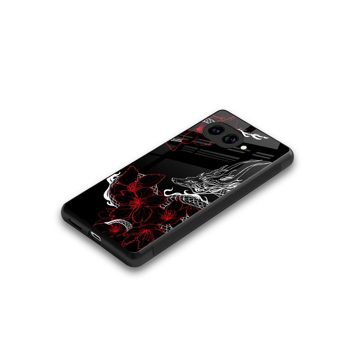 Fiery Petals stylish phone case for google pixel 10a | glossy glass and slim fit