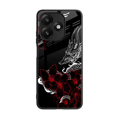Fiery Petals back phone cover | glass case for redmi 12 5g