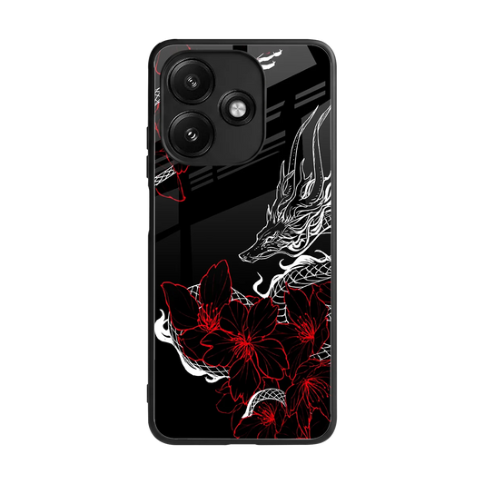 Fiery Petals back phone cover | glass case for redmi 12 5g