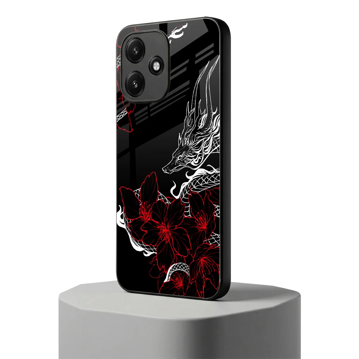 Fiery Petals redmi 12 5g mobile cover | shockproof glass phone case