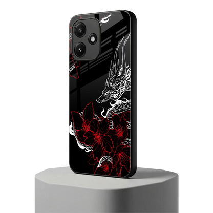 Fiery Petals redmi 12 5g mobile cover | shockproof glass phone case