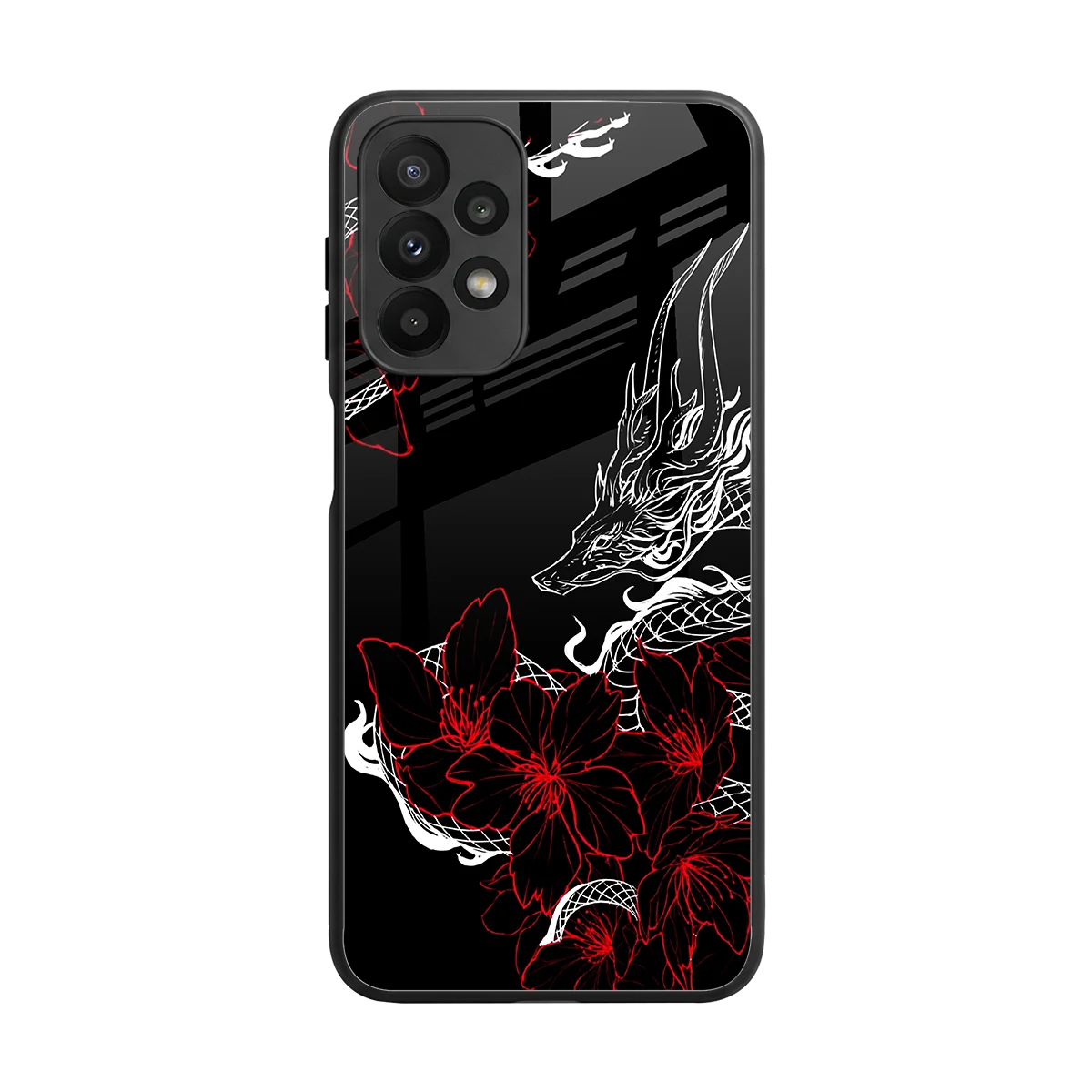 Fiery Petals back phone cover | glass case for samsung galaxy a23