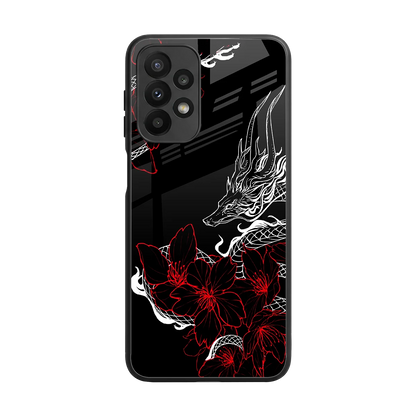 Fiery Petals back phone cover | glass case for samsung galaxy a23