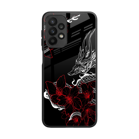 Fiery Petals back phone cover | glass case for samsung galaxy a23