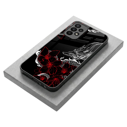 Fiery Petals stylish phone case for samsung galaxy a23 | glossy glass and slim fit