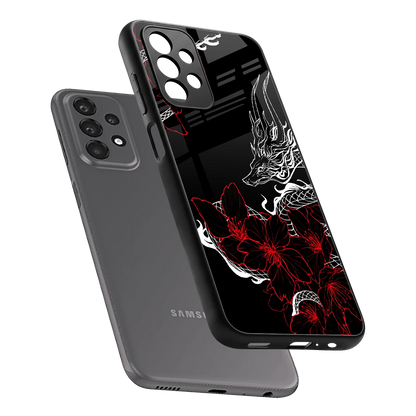 Fiery Petals sleek samsung galaxy a23 cover with tempered glass back and TPU edges