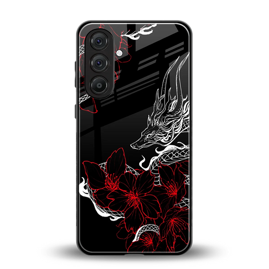 Fiery Petals back phone cover | glass case for samsung galaxy m35 5g