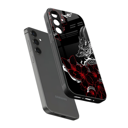 Fiery Petals sleek samsung galaxy m34 5g cover with tempered glass back and TPU edges