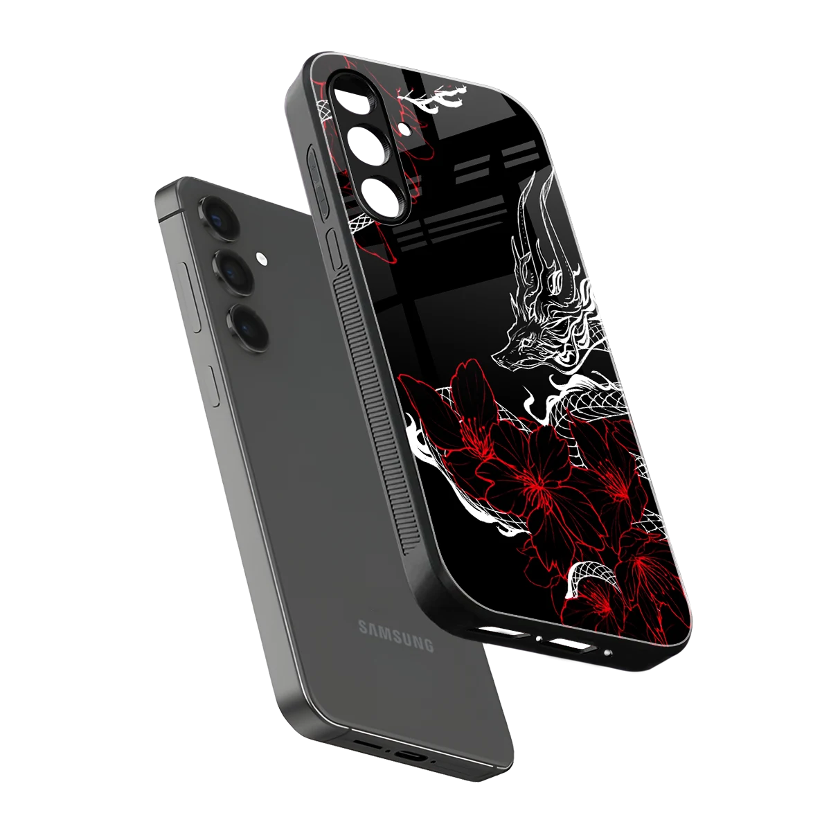 Fiery Petals sleek samsung galaxy a16 5g cover with tempered glass back and TPU edges