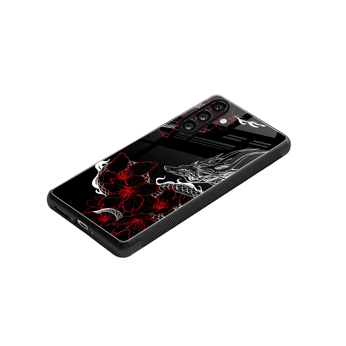 Fiery Petals stylish phone case for samsung galaxy a17 5g | glossy glass and slim fit