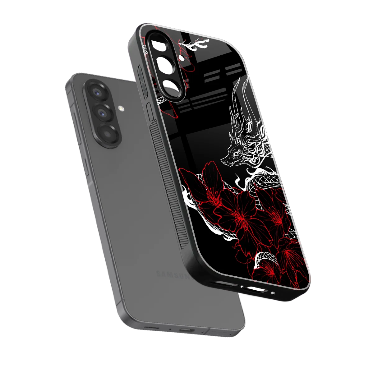 Fiery Petals sleek samsung galaxy a36 5g cover with tempered glass back and TPU edges