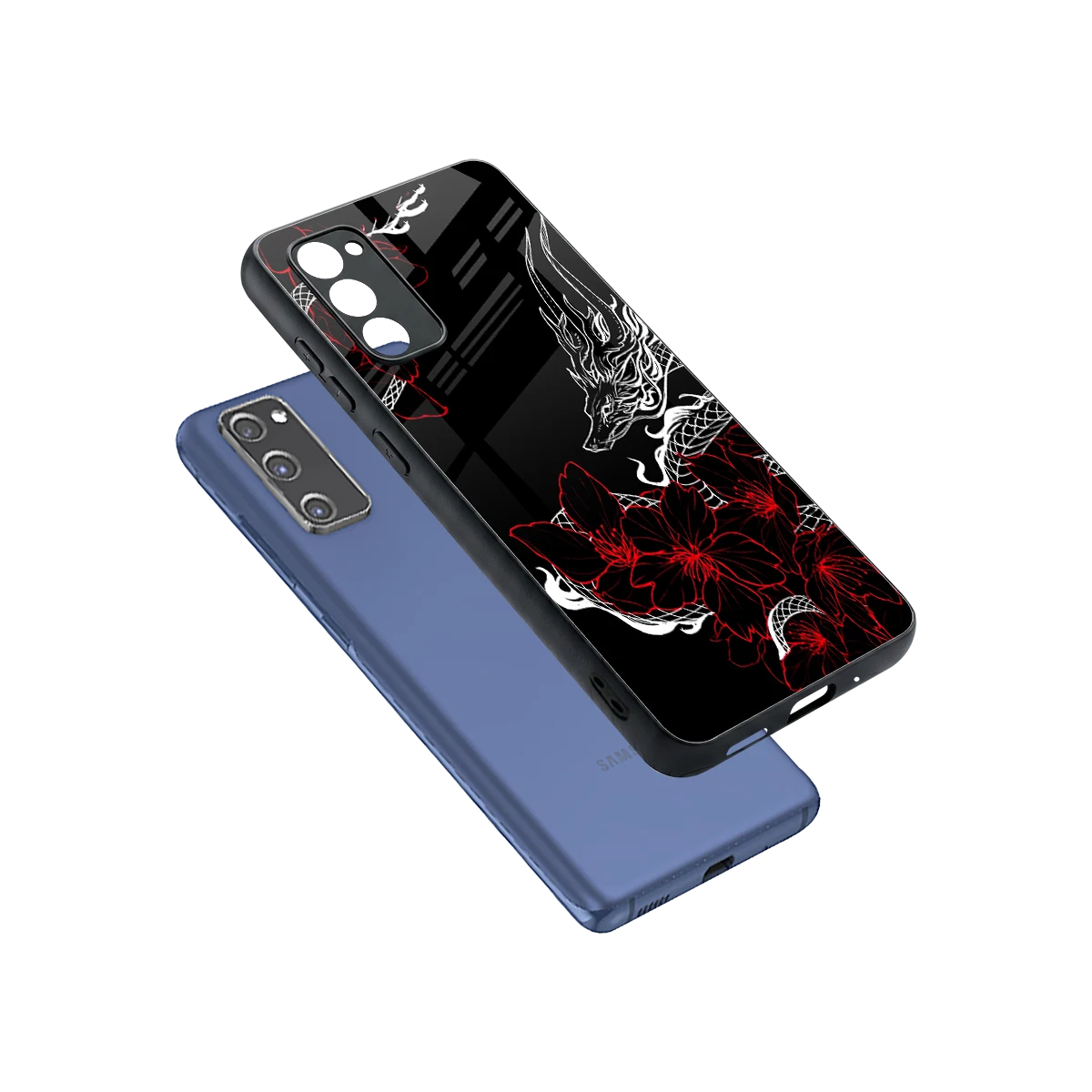 Fiery Petals sleek samsung galaxy s20 fe cover with tempered glass back and TPU edges
