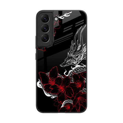 Fiery Petals back phone cover | glass case for samsung galaxy s22