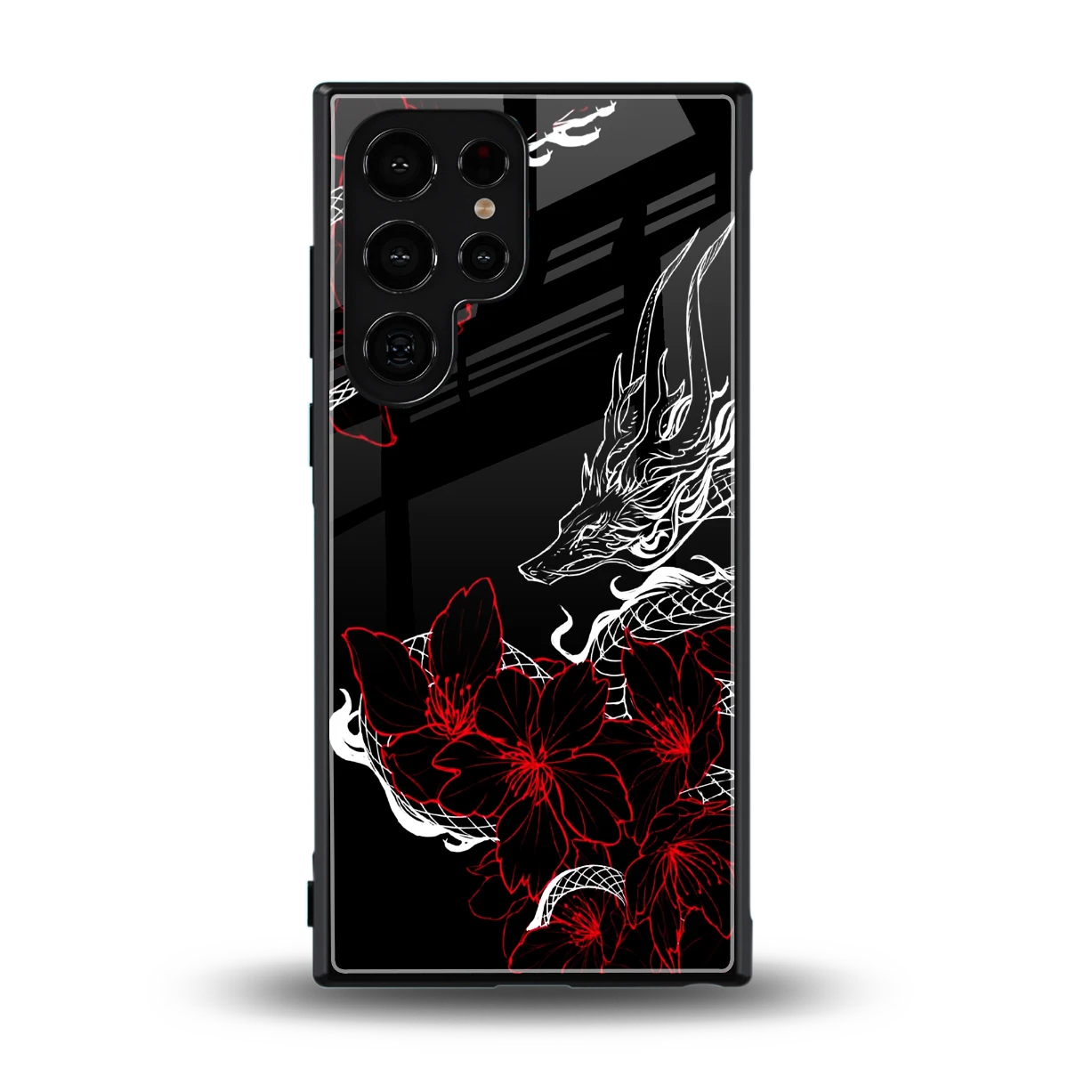 Fiery Petals back phone cover | glass case for samsung galaxy s23 ultra