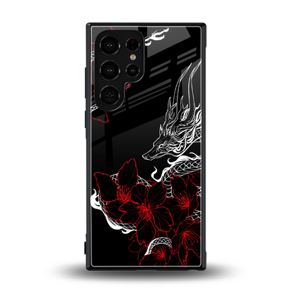 Fiery Petals back phone cover | glass case for samsung galaxy s23 ultra