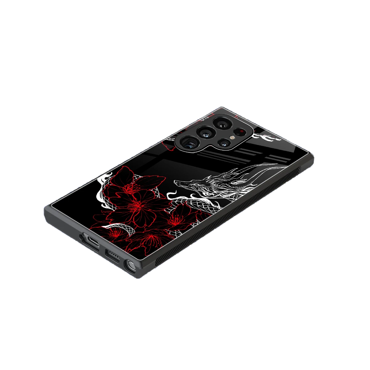 Fiery Petals stylish phone case for samsung galaxy s23 ultra | glossy glass and slim fit