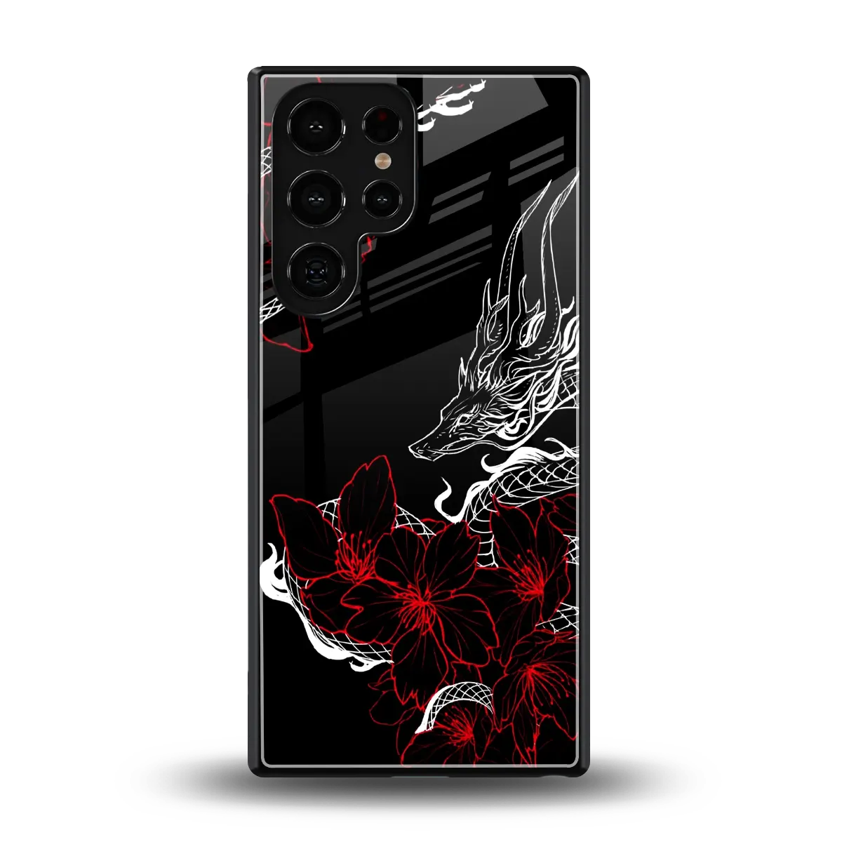 Fiery Petals back phone cover | glass case for samsung galaxy s25 ultra