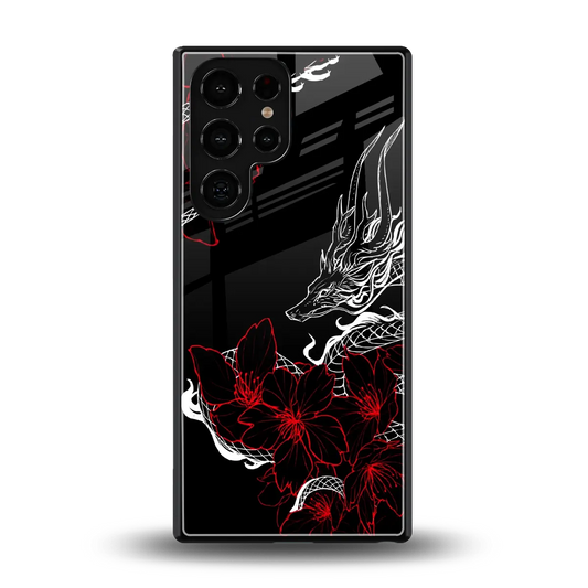 Fiery Petals back phone cover | glass case for samsung galaxy s25 ultra