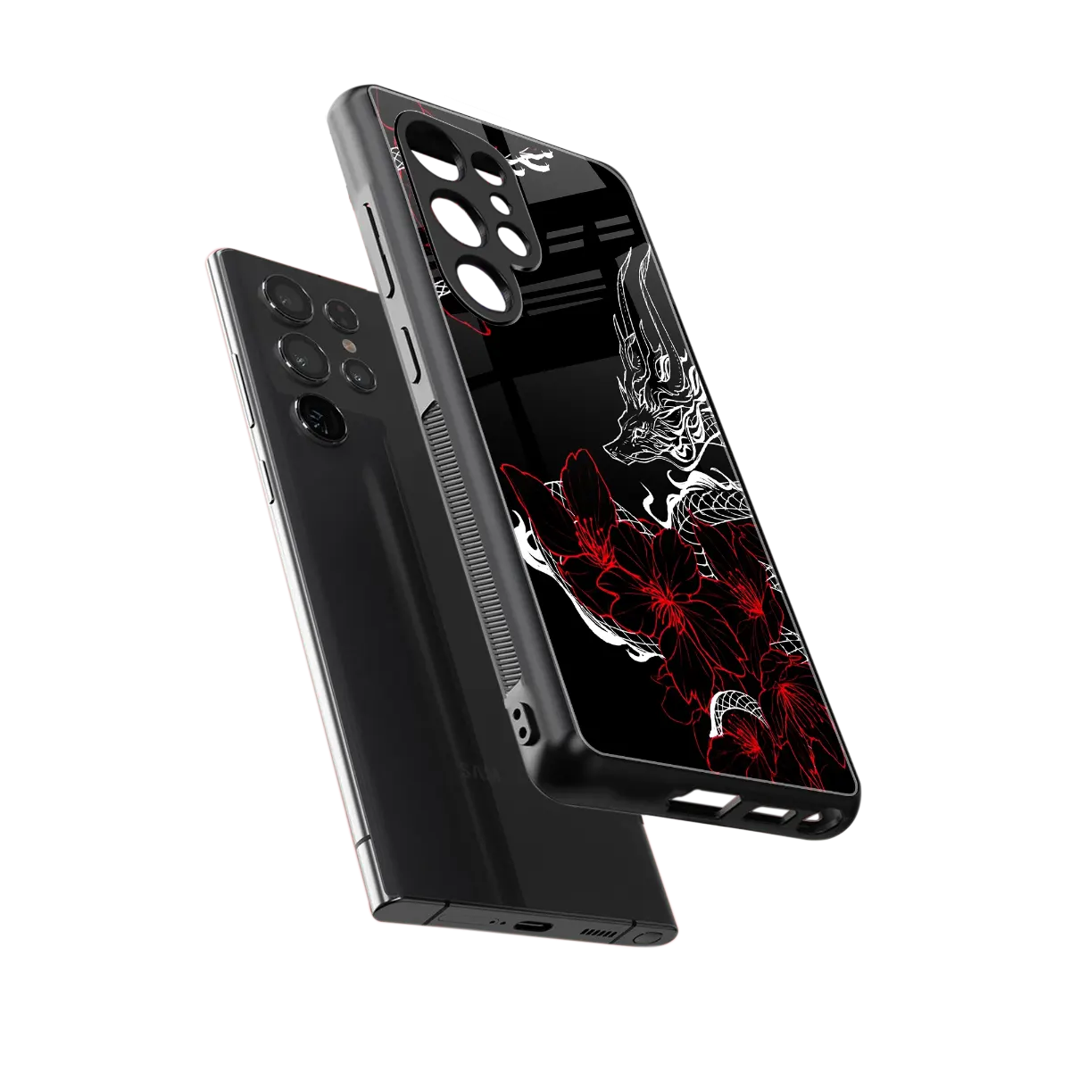 Fiery Petals sleek samsung galaxy s25 ultra cover with tempered glass back and TPU edges