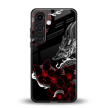 Fiery Petals back phone cover | glass case for samsung galaxy s25 plus