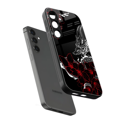 Fiery Petals sleek samsung galaxy s23 fe cover with tempered glass back and TPU edges