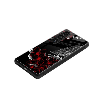 Fiery Petals stylish phone case for samsung galaxy s25 | glossy glass and slim fit