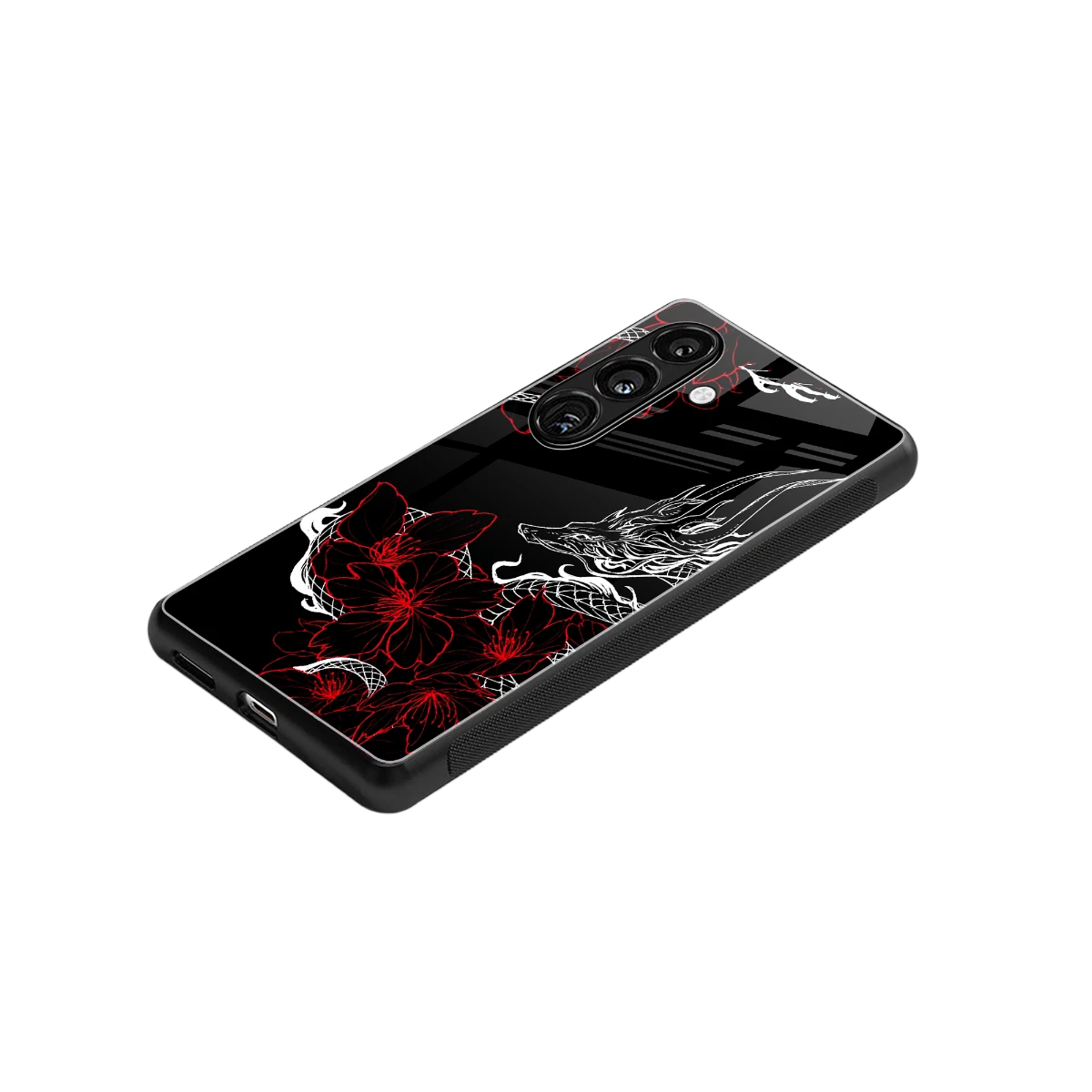 Fiery Petals stylish phone case for samsung galaxy s25 plus | glossy glass and slim fit