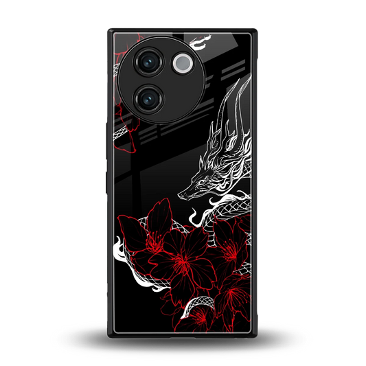 Fiery Petals back phone cover | glass case for vivo v30e