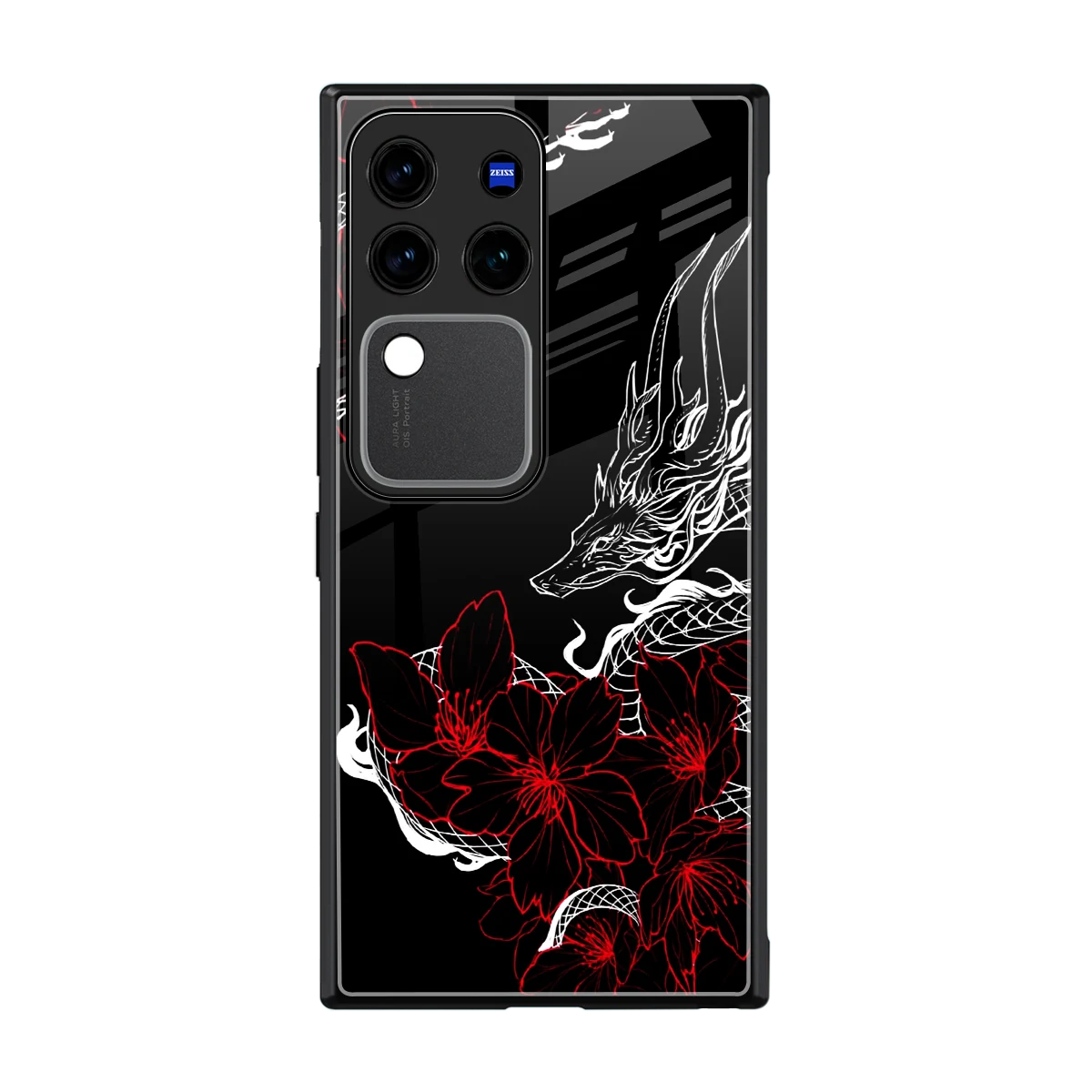 Fiery Petals back phone cover | glass case forvivo v30 pro
