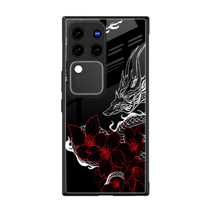 Fiery Petals back phone cover | glass case forvivo v30 pro
