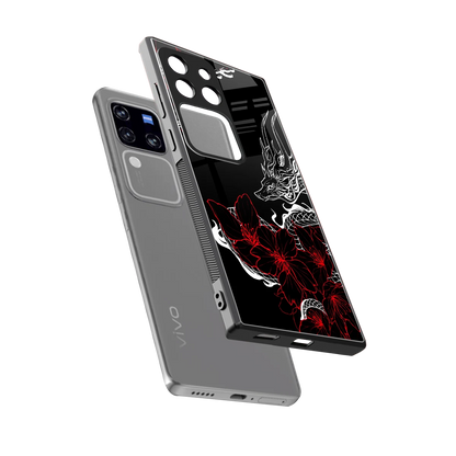Fiery Petals sleekvivo v30 pro cover with tempered glass back and TPU edges