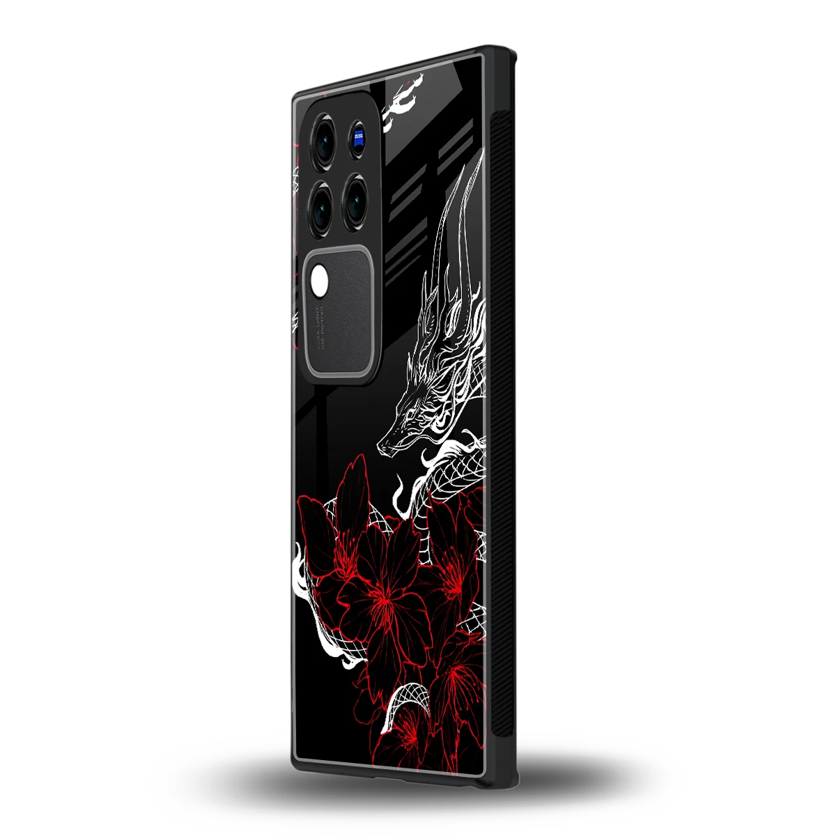 Fiery Petalsvivo v30 pro mobile cover | shockproof glass phone case