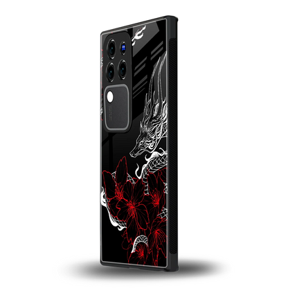 Fiery Petalsvivo v30 pro mobile cover | shockproof glass phone case