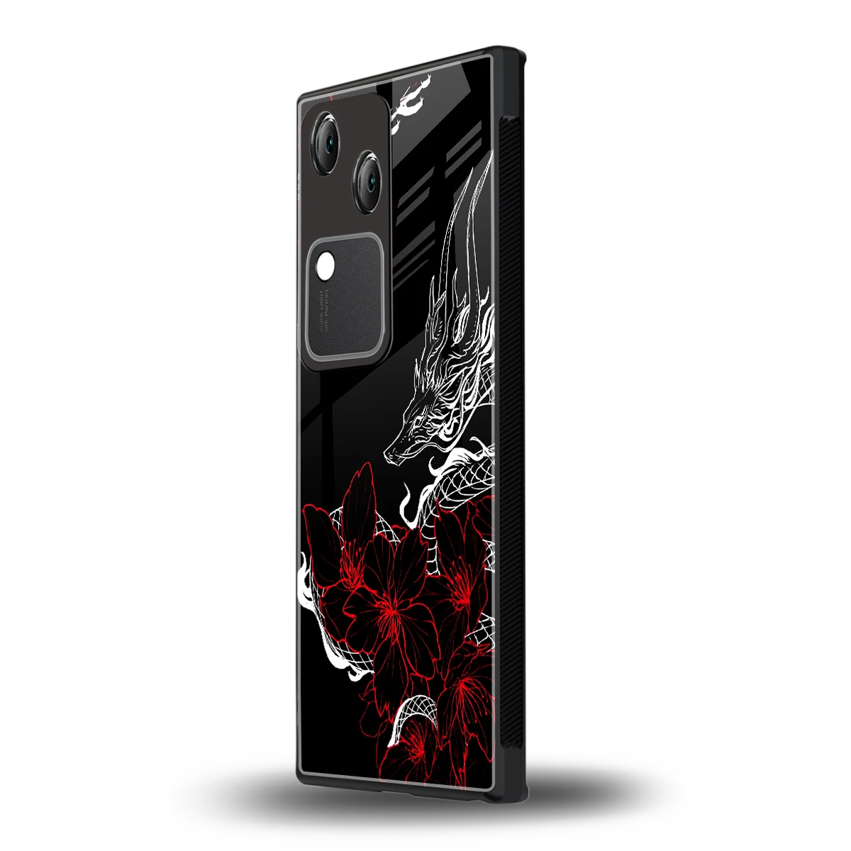 Fiery Petals vivo v30 mobile cover | shockproof glass phone case