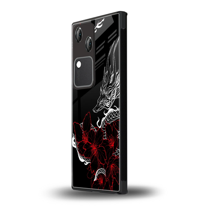 Fiery Petals vivo v30 mobile cover | shockproof glass phone case