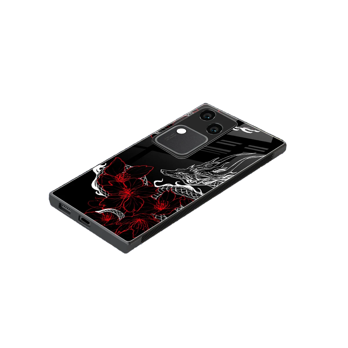 Fiery Petals stylish phone case for vivo v30 | glossy glass and slim fit