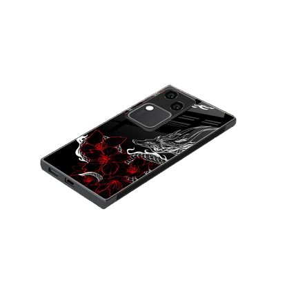 Fiery Petals stylish phone case for vivo v30 | glossy glass and slim fit
