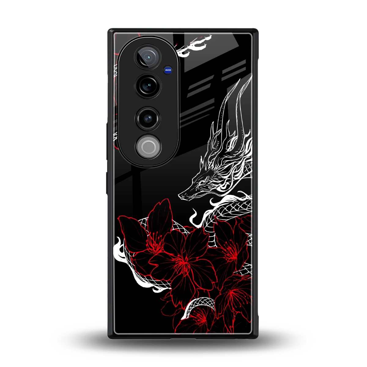 Fiery Petals back phone cover | glass case for vivo v40 pro