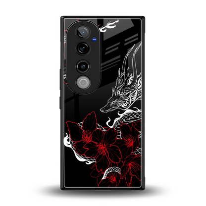 Fiery Petals back phone cover | glass case for vivo v40 pro