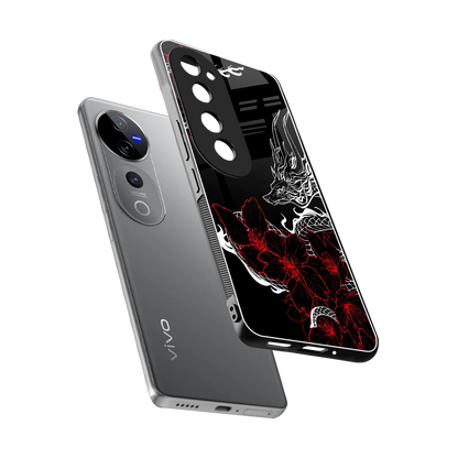 Fiery Petals sleek vivo v40 pro cover with tempered glass back and TPU edges